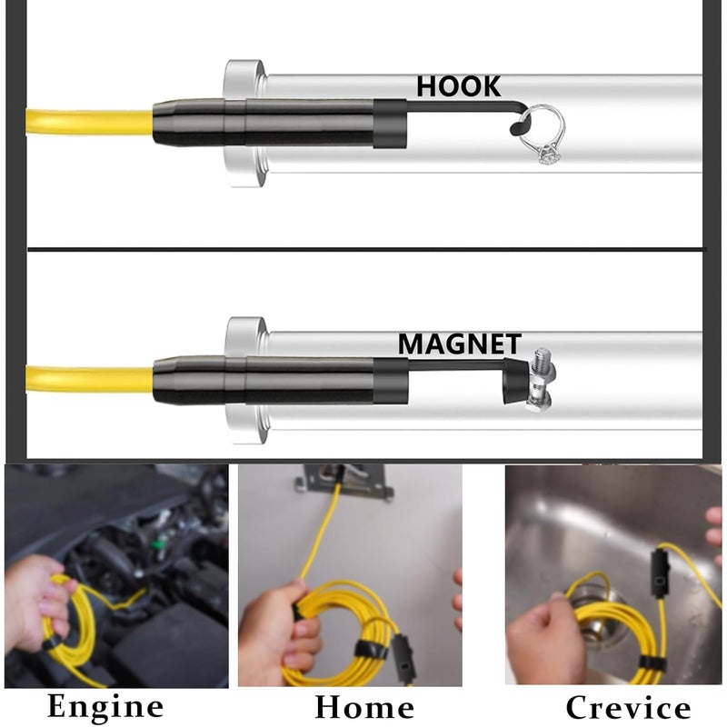 JSE Store Endoscope Camera with Light, 16.4FT Waterproof Borescope 1920P HD, Semi-Rigid Cable, 8 Adjustable High Brightness LED Lights Inspection Snake Camera for iPhone, Android, iPad - Image 4